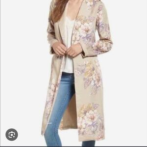 Nordstrom Leith Floral Duster Coat Size Medium